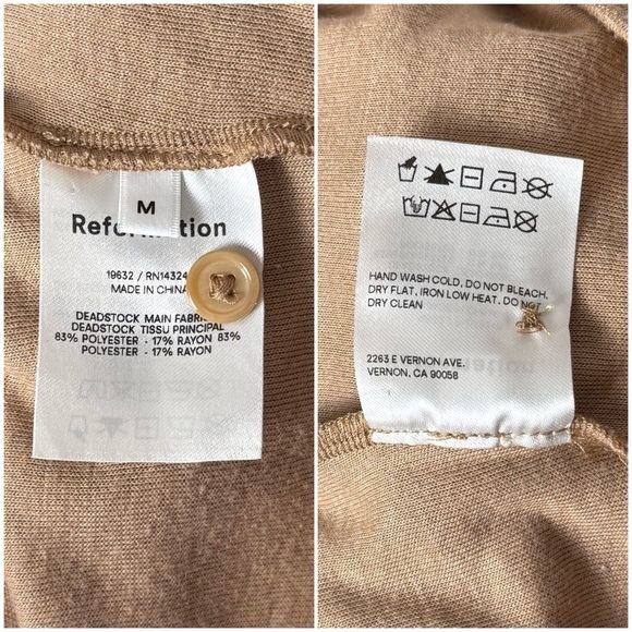 REFORMATION Recycled Knit Ruched 3/4 Sleeve Button Up Cropped Cardigan Sweater M - Picture 10 of 10